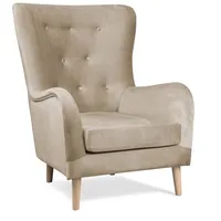 Krēsls Marshal Beech Standard Augstums 98 cm, Platums 78 Dziļums 96 Sēdvietas augstums 40 Materiāls dabīgs koks, Apdare audums, Auduma numurs Paros 02, Krāsa krēma