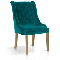 Krēsls Prince Oak Standard Augstums 102 cm, Platums 63 Dziļums 73 Sēdvietas augstums 49 Materiāls dabīgs koks, Apdare audums, Auduma numurs Bluvel 85, Krāsa tirkīzs