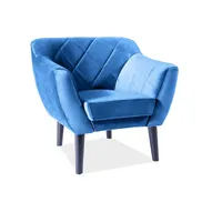 Mīksts krēsls Karo 1 Velvet Sēdvietas dziļums 54 cm, Platums 78 Dziļums 75 Augstums 76 augstums 42 Apdares materiāli audums, Pildījums putas Porolons, Kājiņu krāsa Wenge, Ar roku balstiem 1, Auduma numurs Bluvel 86, Krāsa tumši zils