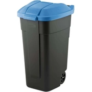 Atkritumu tvertne uz riteņiem 110L melna/zila 2912900857