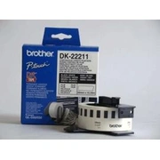 Dk-22211 Līmplēve, melns uz baltu, 29Mm x 15.24Metri, spīdīga, Brother Dk22211