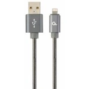 Gembird Usb Male - Lightning Premium spiral metal 1M Metallic Grey Cc-Usb2S-Amlm-1M-Bg