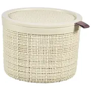Groziņš ar vāciņu Jute apaļš 2L Oslash17X13Cm krēmkrāsā 0801903885