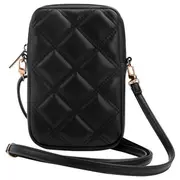 Guess Pu Quilted 4G Metal Logo Wallet Phone Bag Telefona maciņš ar rāvējslēdzēju / melns Guwbzpsqssgk