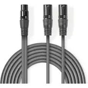 Kabelis Nedis 2X Xlr M - F 1.5M Coth15020Gy15