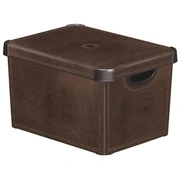 Kaste ar vāku Deco Stockholm L 39,5X29,5X23,5Cm Leather 0804711D12
