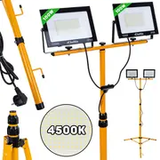 Led prožektors ar teleskopisku statīvu, 2X100W, neitrāli balts 4500K, K02051, Keltin K02051