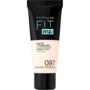 Maybelline Fit Me Foundation Matte  Poreless Tonālais krēms 097 Natural Porcelain 30 ml 3600531549374