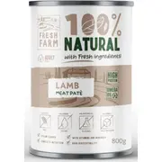 Prefera Fresh Farm Dog Smooth pate with lamb 800 gr - pilnvērtīga barība, pastētes veida konservi suņiem, ar jēra gaļu. Ffspl1002.8