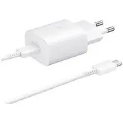 Samsung Ep-Ta800Ewe  Ep-Da705Bwe Tīkla lādētājs 25W Usb-C uz datu kabelis balts Oob Bulk Ep-Ta800Ewe/Ep-Da705Bwe