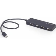 Usb Centrmezgls Gembird 4-Port Type-C Black Uhb-Cm-U2P4-01