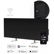 Viedais premium klases infrasarkanais un konvekcijas sildītājs līdz 30M² 700W 11Mm rūdīta stikla panelis ar Wi-Fi 110404 cm melns Agh0004S Aeno