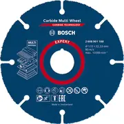 Cietmetāla disks 115 x 1 22,23 mm, Mazām leņķa slīpmašīnām Expert Carbide Multi Wheel Griezējdisks, 2608901188 Bosch