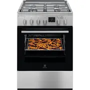 Electrolux gāzes plīts ar elektrisko cepeškrāsni, nerūsējoša tērauda pārklājumu pret pirkstu nospiedumiem, 60Cm Lkk660221X