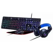 Gembird 4-In-1 Backlight Ghost Komplekts Klaviatūrā  Austiņas Datorpele Paliktnis Ggs-Umgl4-02