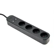 Gembird Smart Power Strip with Usb Charger 4 Sockets Viedā Rozete Tsl-Ps-S4U-01