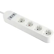Gembird Smart Power Strip with Usb Charger 4 Sockets Viedā Rozete Tsl-Ps-S4U-01-W