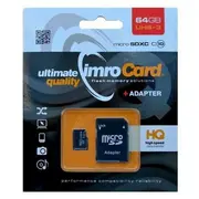 Imro Atmiņas Karte microSDXC 64Gb / cl. 10 Uhs-3  Adapteris Microsdxc10/64G Adp