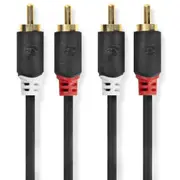 Kabelis Nedis 2X Rca - 3M Cabw24200At30