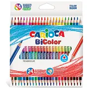 Krāsainie zīmuļi Carioca Bi-Color, trīsstūra formas, 24 krāsas 200-13263