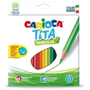 Krāsainie zīmuļi Carioca Tita, trīsstūrveida, 24Gab 200-13633