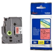 Lenta Brother Tze-431, 12 mm x 8 m, melni burti uz sarkana fona 250-02957