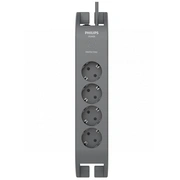 Philips Īssavienojuma aizsargātājs 4 rozetes, melns Spn3140A/58