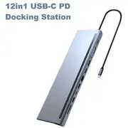 Roger Mst dokstacija 12In1 Pd Klēpjdatora Usb-C uz Hdmi / Displayport Vga 3X Usb Audio Lan Sd/Tf Ro-Dock12In1Pd