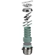 Stanley Wildfare Core Full Serve Cookset Ēdiena Pagatavošanas Komplekts Kempingam 3.78L ZaļganiPelēks / Tumši pelēks 2802479049