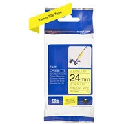 Tze-Fx651 uzl.lente Flexible melns uz dzeltena, 24Mm Tzefx651
