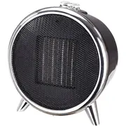 Adler Ad 7742 elektriskais keramiskais sildītājs ar ventilatoru 1500 W divi siltuma līmeņi 750 / termostata kontrole pārkaršanas aizsardzība automātiska izslēgšanās apgāšanās gadījumā ventilatora režīms melns/sudrabs
