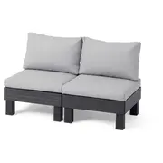 Dārza dīvāns divvietīgs Elements 2 Seater pelēks/gaiši pelēks 29212922900