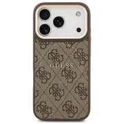 Guess Pu Leather 4G Gold Frame Magsafe Case Aizsargapvalks priekš Apple iPhone 17 Pro Guhmp17Lp4Msegcw