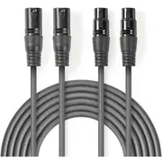 Kabelis Nedis 2X Xlr M - F 3M Coth15030Gy30