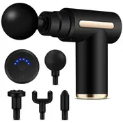 Mini masāžas pistole 4 uzgaļi melna P24216