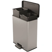 Pedāļspainis atkritumu šķirošanai metalizēts Deco Bin Duo 2626L sudraba 0801129C70