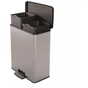 Pedāļspainis atkritumu šķirošanai metalizēts Deco Bin Duo 2626L sudraba 0801129C70 Curver