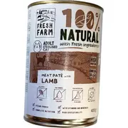 Prefera Fresh Farm Cat Smooth pate with lamb 400 gr - pilnvērtīga barība kaķiem, pastētes veida konservi ar jēra gaļu. Ffspl1002C
