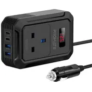 Promate Inverto-200W Car inverter Dc-Ac 11-17V 200W / Usb-C Pd65W Inverto200W