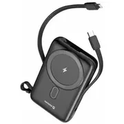 Swissten Ārējās uzlādes Baterija 10000 mAh 20W ar iebūvētiem Usb-C un Lightning kabeļiem Saderīgs Magsafe 22013933