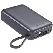 Swissten Ārējās uzlādes Baterija 20000 mAh ar iebūvētiem Usb-C un Lightning kabeļiem 22013945