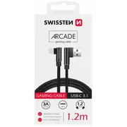 Swissten Pītais L Tipa Universāls Quick Charge 3.1 Usb uz Usb-C Datu un Uzlādes Kabelis 1.2M Sw-Qu-Usb-Usbc-12M-Bk