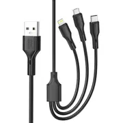 Xo Nb230 3In1 Micro Usb Lightning Type-C 1M Nb230Bk