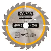 Zāģripa Construction 165X20Mmx24Z Dt1949-Qz Dewalt