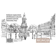 Zīmēšanas albums, A4, 80 gsm, 20 loksnes 100-10426