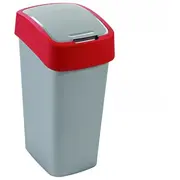 Atkritumu spainis 50L Flip Bin sudraba/sarkana, 802172547	Curver 0802172547