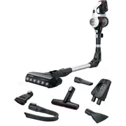 Bosch Unlimited 7 Bss711W bezvadu vertikāls putekļsūcējs 18 V Li-Ion 3 Ah līdz 40 min darbība bez maisiņa 0.3 l tvertne motorēta suka Led apgaismojums jaudas līmeņi Balts/Melns
