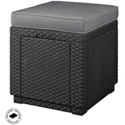 Dārza krēsls/uzglabāšanas kaste Cube ar spilvenu pelēks 29192157939