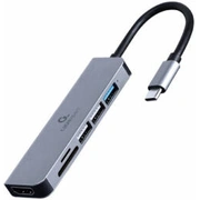 Dokstacija Gembird Usb Type-C 6-In-1 Grey A-Cm-Combo6-02