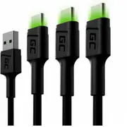 Green Cell Usb Male - Type-C x 3 2M Led Backlight Kabgcset03